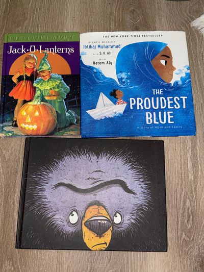 3 books: The Proudest Blue, Mother Bruce, and Jack-O-Lanterns