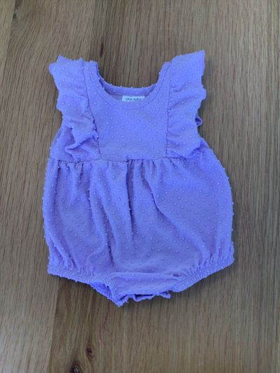 Okie dokie purple bubble romper  3 Months