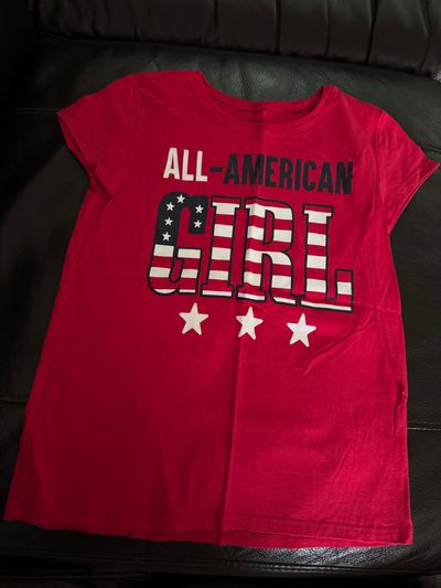 Childrens Place Red All American Girl Tshirt 7-8