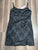 Brand new black floral design short dress Small knee slit on left Women's - S