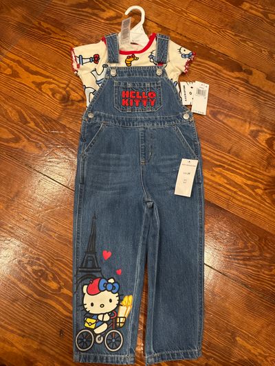 Hello Kitty NEW 2 piece overall outfit 3T