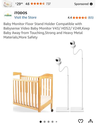Baby Monitor Floor Stand Compatible with Babysense Video Baby Monitor V43/ HDS2/ V24R