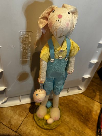 Tall papier-mache Looking Bunny. So cute Tall papier-mache Looking Bunny. So cute