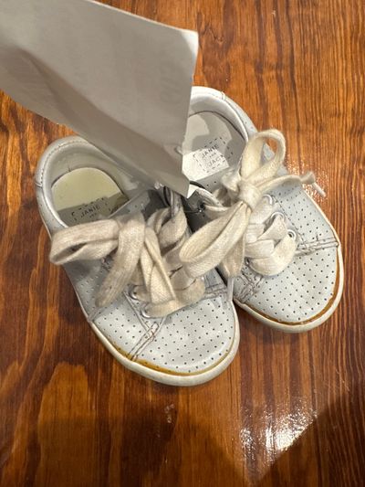 Janie and Jack gray tie sneaker  5 (Toddler)