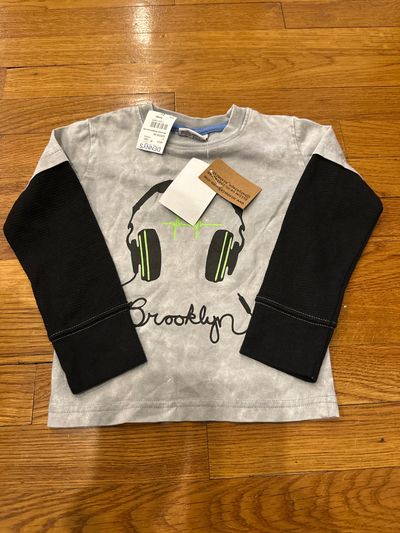 Mish boys 2t Brooklyn, long sleeve shirt With thermal sleeves brand new with tags never worn 2T