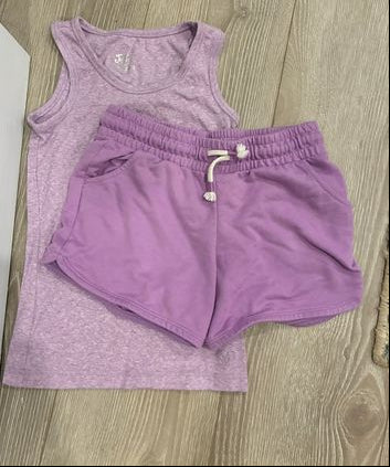 Justice - Cat & Jack SET purple tank/shorts set. tank size 8 short size L 7-8
