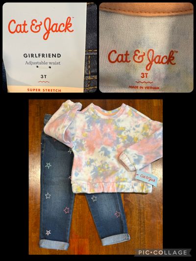 NEW 2 pc cat and jack top/pants  3T