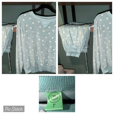 Honeydew Teal pjs with hearts Women's - L