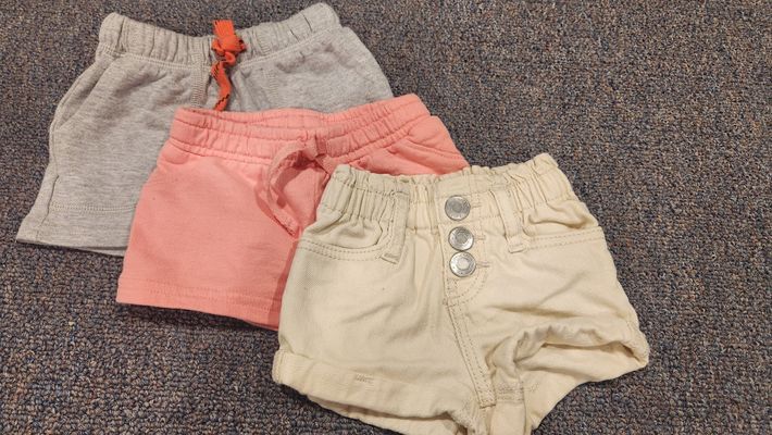 Various 3 pairs of shorts incl denim 3 Months