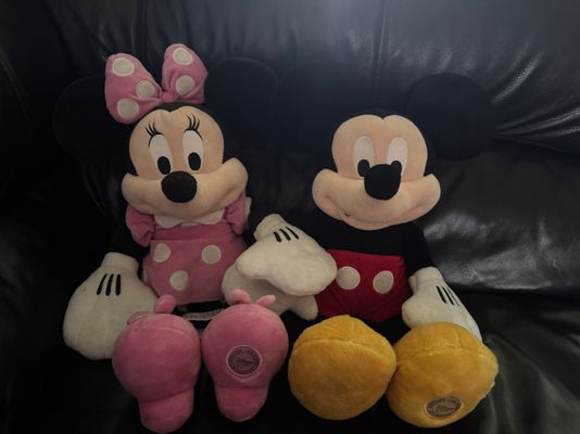 Disney Official Micky & Minnie Plush Dolls -2pc