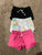Cat and jack Pink, tie dye and black shorts size 4/5 5T