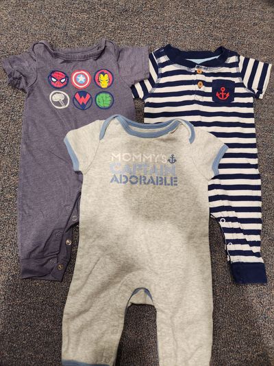 Koala baby, Old Navy, Marvel 3 short sleeve rompers 0-3 Months