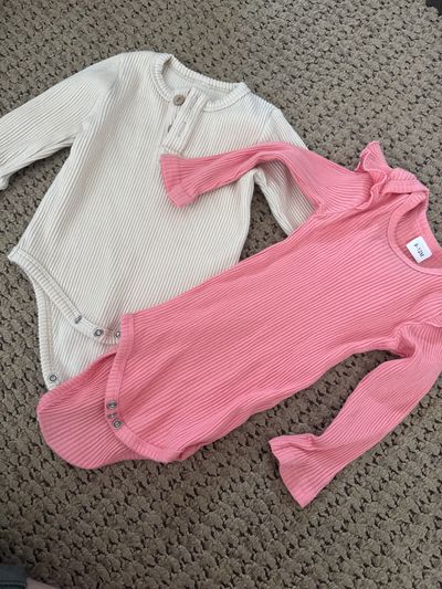 Two long sleeve onesies 9 to 12 months  9-12 Months