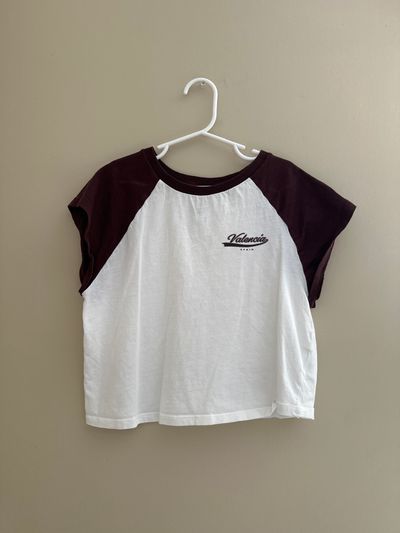 Valencia Spain Medium Brown/White Crop Top 10-12