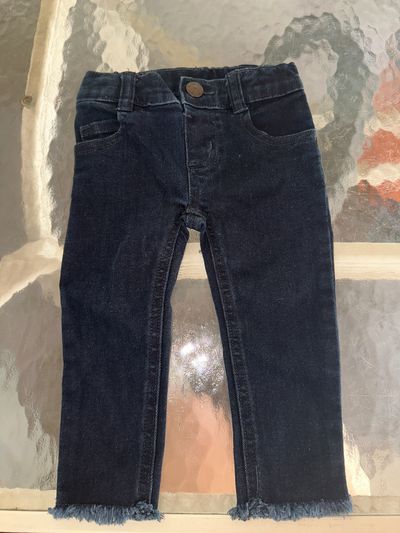 Garanimals dark blue jeans with button and fray bottom 12 Months