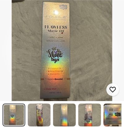 : brand new Royale, flawless, magic oil hair serum 4 oz large, makes hair shine keratin, coconut rose petal Marla