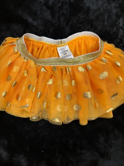 Baby essentials Pumpkin foil tulle skirt size 6 mo 6-9 Months