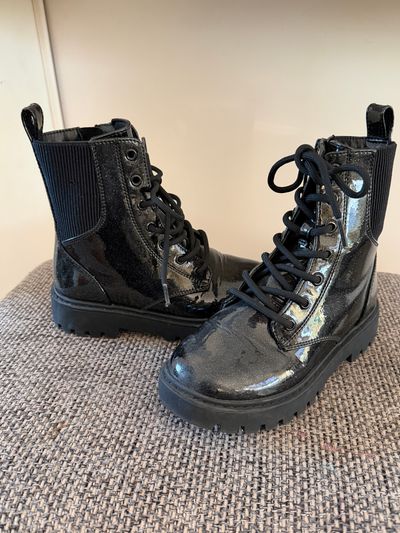Art Class Black Glitter Zip up Boots  13 (Lil' Kid)