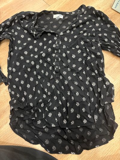 Old navy Tunic floral black shirt long sleeve Women's - XL