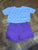 Purple shorts sz 6 children place Top sz 5 butterfly 6T/6