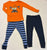 Various Brands, Gap, Simple Joys and Carters Size 4T monster long sleeve shirt, size 3T stripped pant, 3T blue 3T