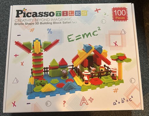 Picasso Tiles Complete Bristle Shape 3D Building Block Safari STEM Set