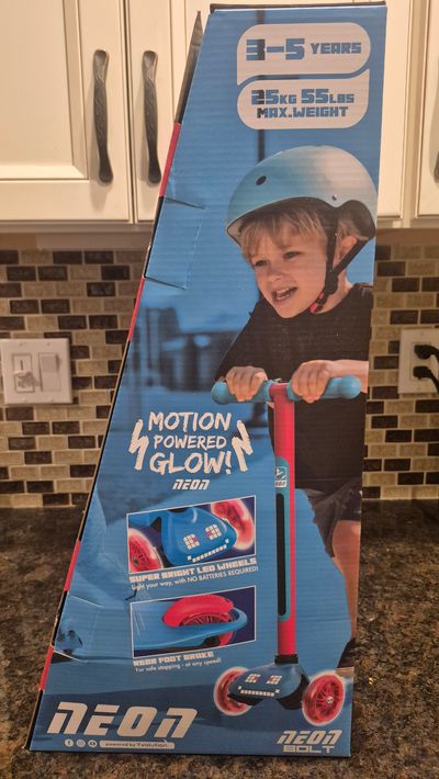 Neon Scooter with Light Up Wheels Brand New