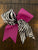Boutique NEW 3 inch cheer bow fuchsia and silver and black zebra print