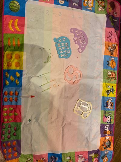 Toyk Magic mat with stencils and water pen to draw and watch disappea