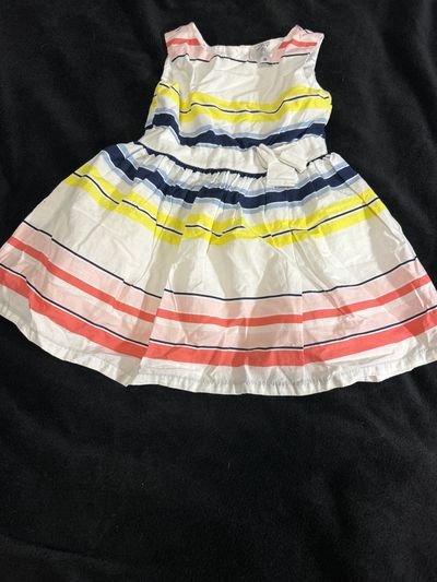 Carters White multicolored striped dress 2T