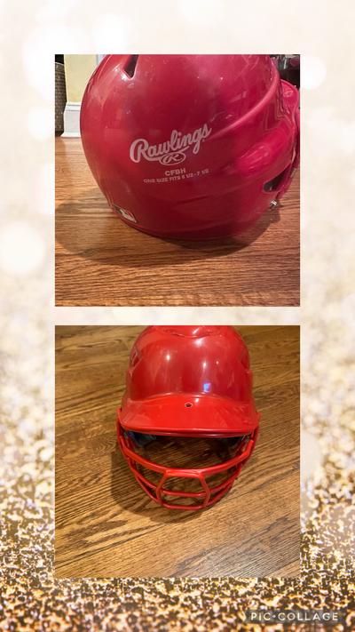 Rawlings Red Baseball Helmet 6.5-7.5