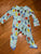 Cat and Jack Mint green zip up footie with flowers Newborn
