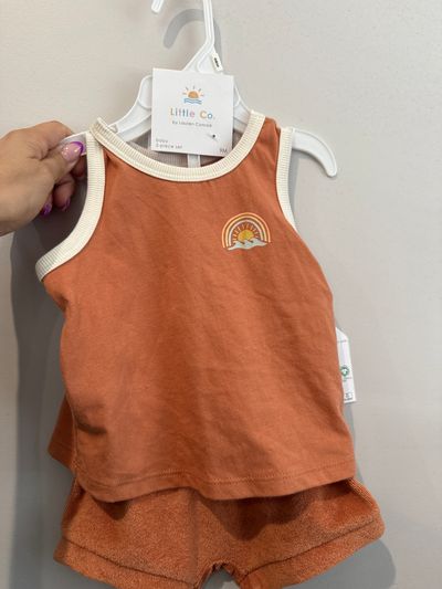 Little Co NEW 2 piece set Tank top and shorts neutral set 9 Months