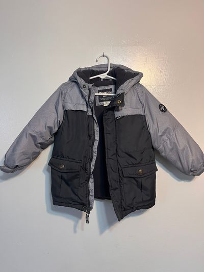 Osh Kosh Bgosh 2 Tone Grey Heavy Winter Coat with Hood 3T