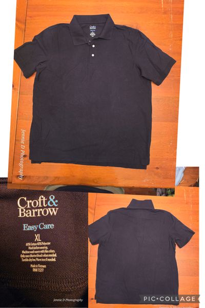 Croft and barrow Black polo shirt with three button placet Men's - XL