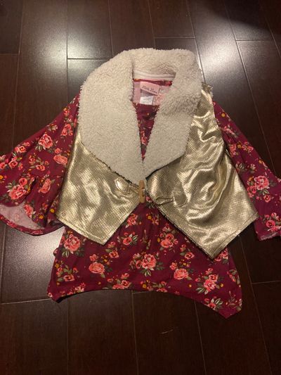 Little lass Two piece shirt and vest long sleeve 3T