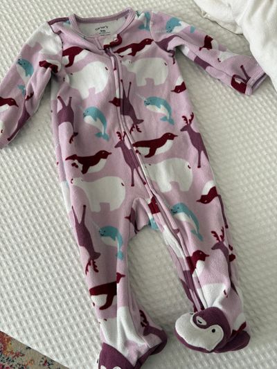 Carters 9 months fleece zip pjs 6-9 Months