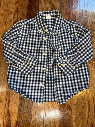 Baby gap button down shirt Blue check 2T