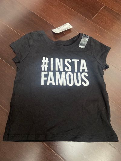 The childrens place NEW 12-18 month Short sleeve black insta famous T shirt paid 9.50 12-18 Months