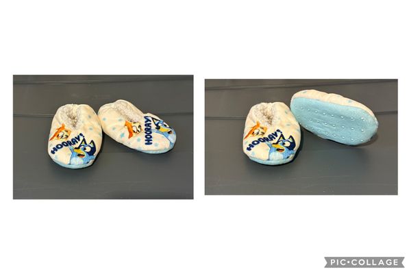 Bluey Size 2T-3T, slippers with grips