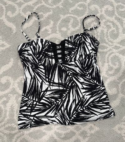 Apt 9 NWOT tankini top size M, black print top, size L Women's - L