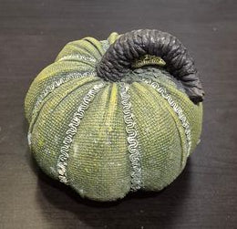Pumpkin Ceramic Green Burlap texture