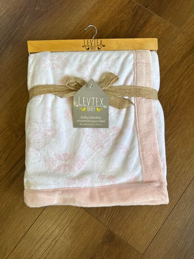 Levtex New with tags pink baby blanket