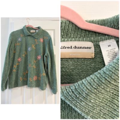 Alfred Dunner Green collared sweater - Alfred Dunner - Size 2X Women's 2X