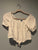 Old Navy S/S white linen cropped shirt tight in front 14-16