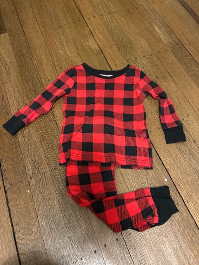 Old Navy Black Red Checker Set 18-24 Months