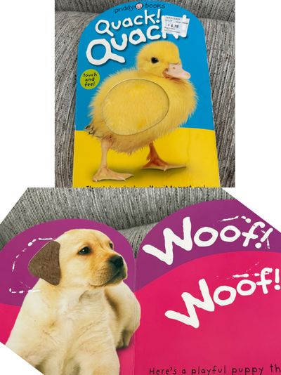Priddy books Quack quack touch and feel book page shown have slight damage