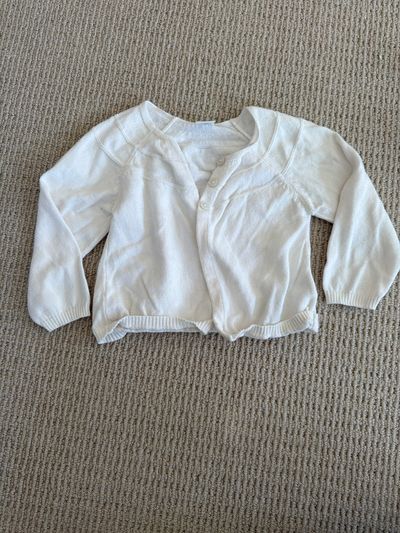 White cardigan  6-12 Months
