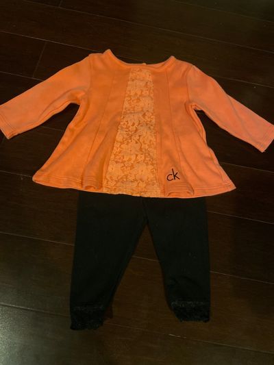 Calvin Klein and Garanimals Calvin Klein shirt and Garanimals black lace leggings 3-6 Months