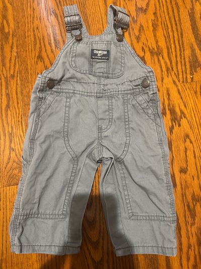 Osh kosh bgosh Gray overalls 6 Months